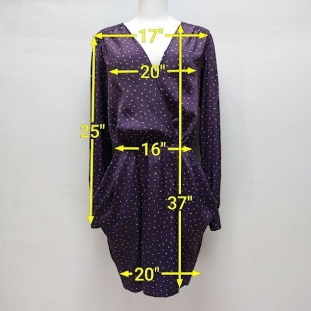 BCBGeneration Faux Wrap Mini Dress Women's Small Purple Abstract Contemporary - Picture 10 of 10